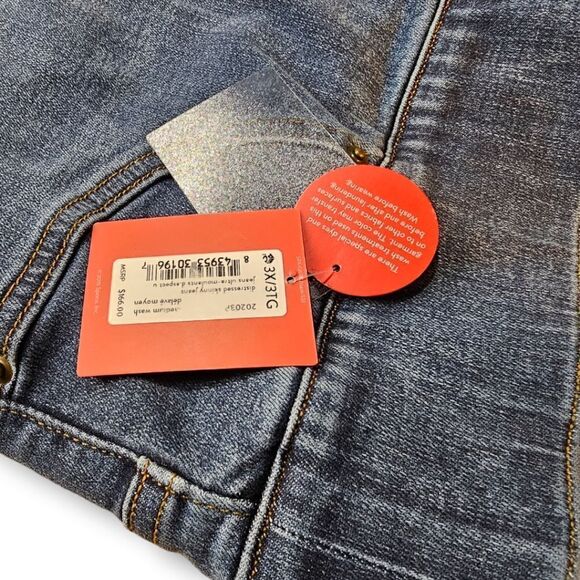 Spanx Distressed Medium Wash Skinny Jeans - Picture 3 of 9